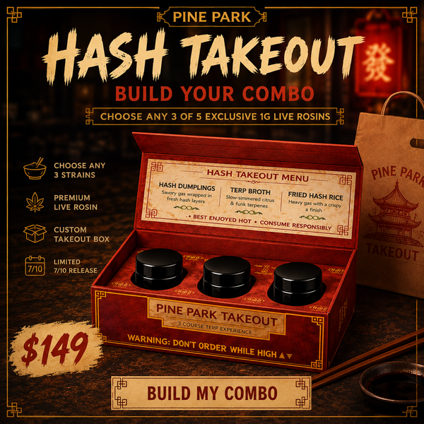 Pine Park Hash Takeout Box