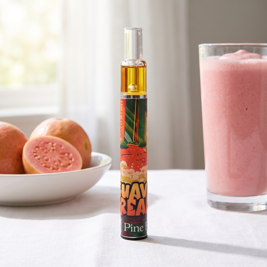 Guava Cream Live Rosin Disposable 0.5g by Pine Park, lifestyle product photo