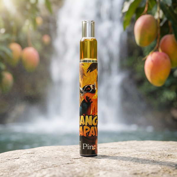 Mango Papaya Live Rosin Disposable 0.5g by Pine Park, lifestyle product photo