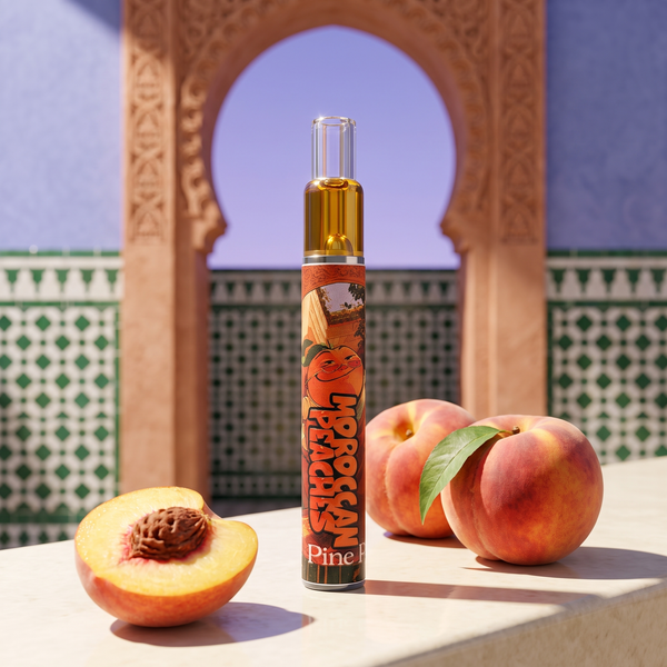 Moroccan Peaches Live Rosin Disposable 0.5g by Pine Park, lifestyle product photo