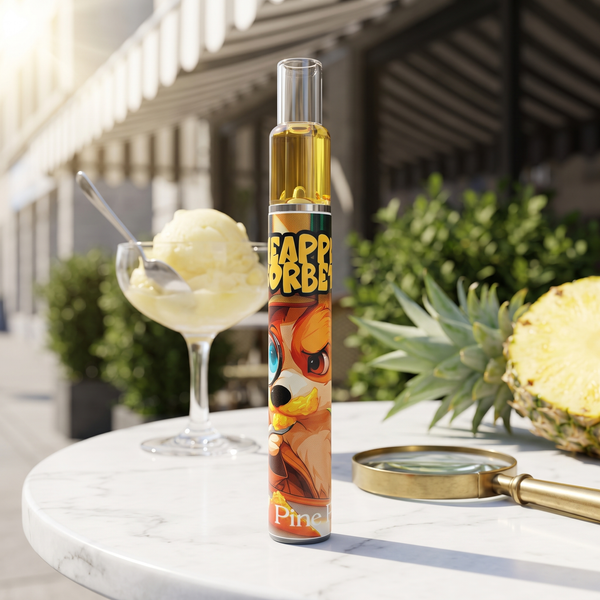 Pineapple Sorbet Live Rosin Disposable 0.5g by Pine Park, lifestyle product photo