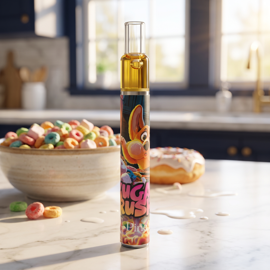Zugar Rush Live Rosin Disposable 0.5g by Pine Park, lifestyle product photo