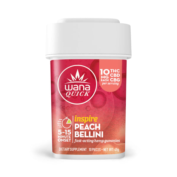 Wana Fast-Acting Peach Bellini Inspire Gummies