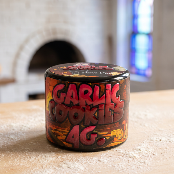 Garlic Cookies Live Rosin Budget Bucket 4g by Pine Park, lifestyle product photo