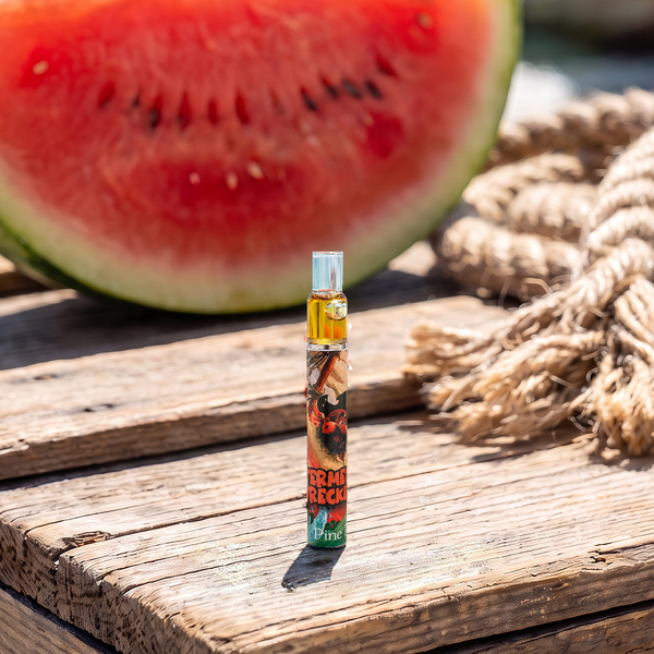 Watermelon Wrecked Live Rosin Disposable 0.5g by Pine Park, lifestyle product photo
